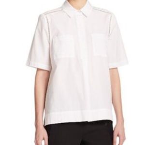 Vince Short Sleeve Cotton Blouse - S
